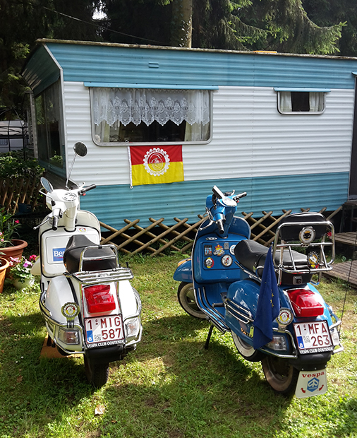 Onze uitvalsbasis voor de Luxembourg vespa Days